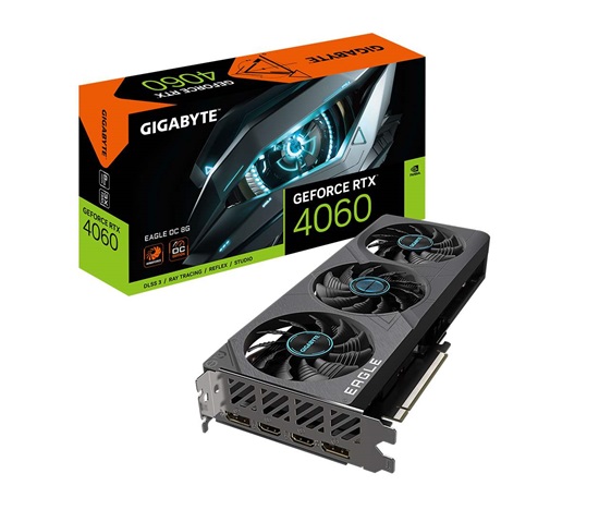 GIGABYTE VGA NVIDIA GeForce RTX 4060 EAGLE OC 8G, 8G GDDR6, 2xDP, 2xHDMI