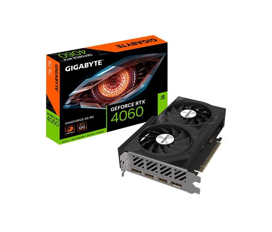 GIGABYTE VGA NVIDIA GeForce RTX 4060 WINDFORCE OC 8G, 8G GDDR6, 2xDP, 2xHDMI