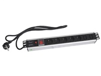 19" rozvodný panel XtendLan 5x230V, 2xIEC320-C13, ČSN, vypínač, indikátor napětí, nadproudová ochrana, kabel 1,8m, 1,5U
