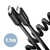 AXAGON BUCM-CM20TB, TWISTER kábel USB-C USB-C, 1.1m, USB 2.0, PD 60W 3A, ALU, tpe, čierny