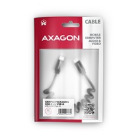 AXAGON BUCM-CM20TB, TWISTER kábel USB-C <-> USB-C, 1.1m, USB 2.0, PD 60W 3A, ALU, tpe, čierny