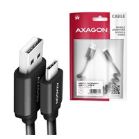 AXAGON BUCM-AM20TB, TWISTER kábel USB-C <-> USB-A, 1.1m, USB 2.0, 3A, ALU, tpe, čierny