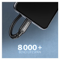 AXAGON BUCM32-CF05AB predlžovací kábel USB-C (M) <-> USB-C (F), 0.5m, USB 20Gbps, PD 240W 5A, 8K HD, ALU, oplet, čierny