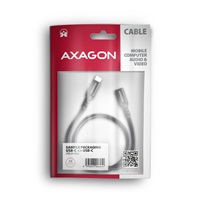 AXAGON BUCM32-CF05AB predlžovací kábel USB-C (M) <-> USB-C (F), 0.5m, USB 20Gbps, PD 240W 5A, 8K HD, ALU, oplet, čierny
