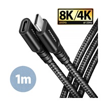 AXAGON BUCM32-CF10AB predlžovací kábel USB-C (M) <-> USB-C (F), 1m, USB 20Gbps, PD 240W 5A, 8K HD, ALU, oplet, čierny