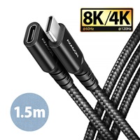 AXAGON BUCM32-CF15AB predlžovací kábel USB-C (M) USB-C (F), 1.5m, USB 20Gbps, PD 240W 5A, 8K HD, ALU, oplet, čierny