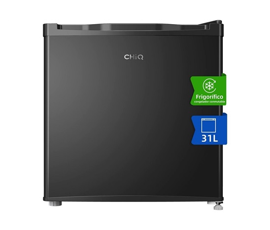 CHiQ CSD31D4E minibar, 31 litrů, 2 přihrádky, -24 °C až +10 °C, mrazák - lednice, 41 dB