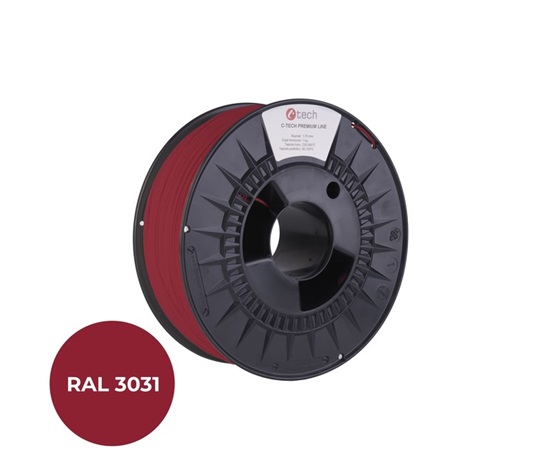C-TECH Tisková struna (filament) PREMIUM LINE, ABS, orientální červená, RAL3031, 1,75mm, 1kg