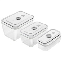 ZWILLING vakuové nádoby, velikosti S, M, L, sklo, bílé, 3 kusy - Fresh & Save