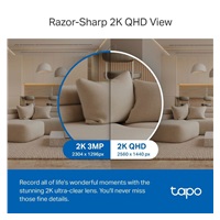 TP-Link Tapo C220 domácí-indoor kamera, (4MP, 2K QHD 1440p, IR 9m, WiFi, micro SD card)