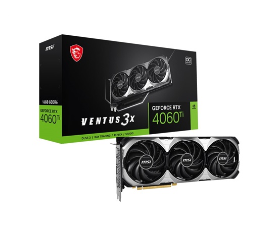 MSI VGA NVIDIA GeForce RTX 4060 Ti VENTUS 3X 16G OC, 16G GDDR6, 3xDP, 1xHDMI