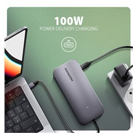 AXAGON HMC-6GM2, USB 10Gbps hub, USB-A, USB-C,  HDMI, M.2 slot, SD/MicroSD, PD 100W, kábel USB-C 20cm
