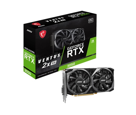 MSI VGA NVIDIA GeForce RTX 3050 VENTUS 2X XS 8G OC, 8G GDDR6, 1xDP, 1xHDMI, 1xDVI