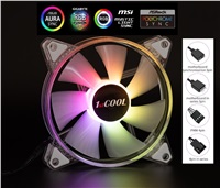 1stCOOL Ventilátor AURA EVO CRYSTAL, 120mm, ARGB