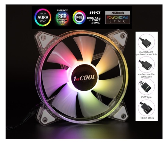 1stCOOL Ventilátor AURA EVO, 120mm, ARGB