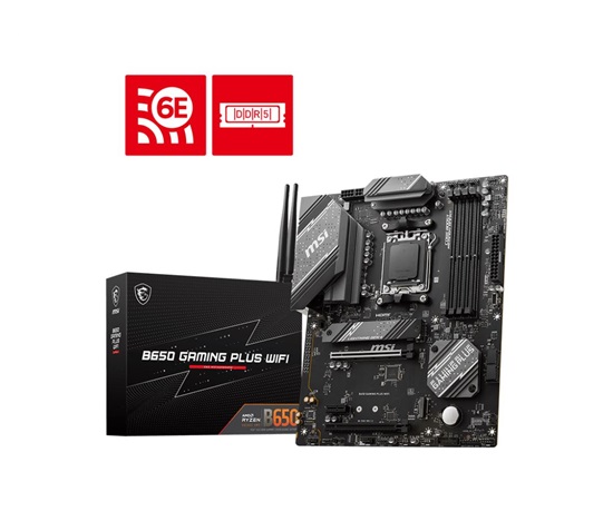 MSI MB Sc AM5 B650 GAMING PLUS WIFI, AMD B650, 4xDDR5, 1xDP, 1xHDMI, ATX