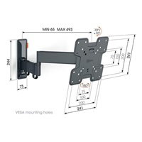 Vogel's TVM 3243 TV rameno 3 klouby S - černé
