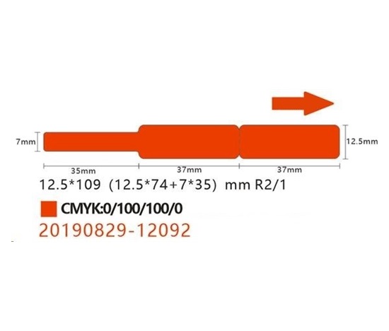 Niimbot štítky na kabely RXL 12,5x109mm 65ks Red pro D11 a D110