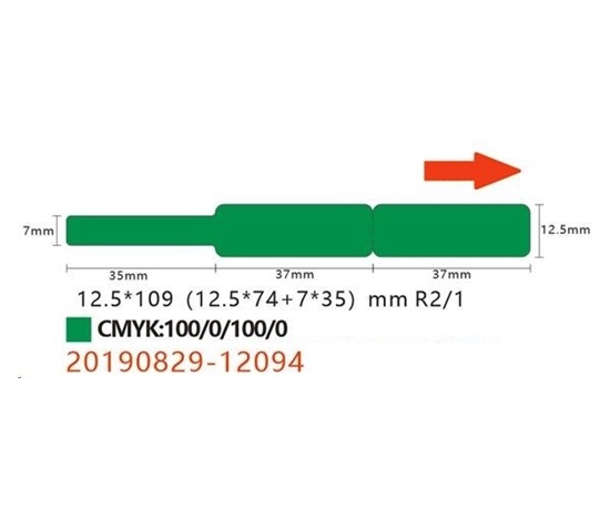 Niimbot štítky na kabely RXL 12,5x109mm 65ks Green pro D11 a D110