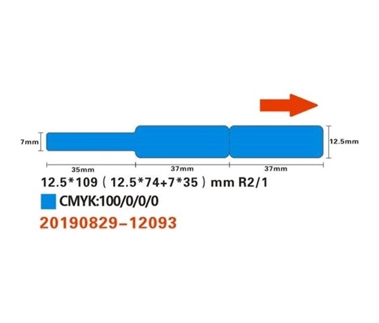 Niimbot štítky na kabely RXL 12,5x109mm 65ks Blue pro D11 a D110