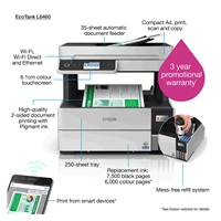 BAZAR - Atramentová tlačiareň EPSON ink EcoTank L6460, 3v1, A4, 1200x4800dpi, 37ppm, USB, Duplex - Poškozený obal (Komplet)