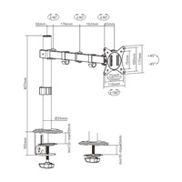 GEMBIRD Držák monitoru na stůl MA-D1-01, naklápěcí, až do 32” a 9kg, černý
