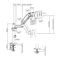 GEMBIRD Držák monitoru na stůl MA-DA1P-01, naklápěcí, až do 32” a 9kg, černý