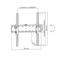 GEMBIRD Držák TV WM-55T-02, 32"-55" (40kg), náklopný