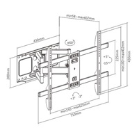 GEMBIRD Držák TV WM-80ST-02, 37"-80" (60kg), otočný a náklopný