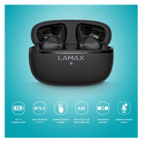 LAMAX Clips1 Play - špuntová sluchátka - černé