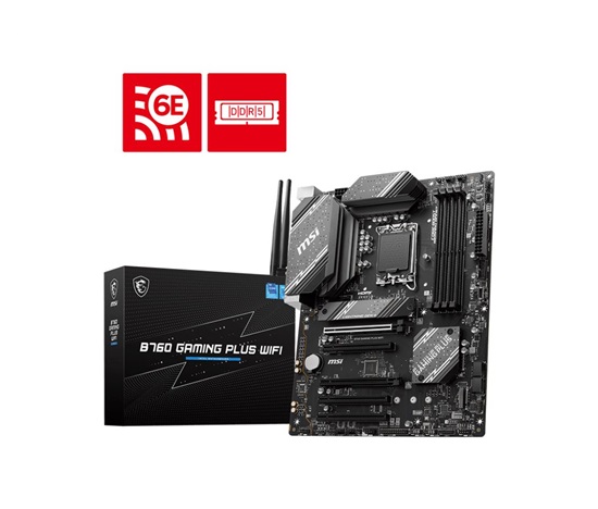 MSI MB Sc LGA1700 B760 GAMING PLUS WIFI, Intel B760, 4xDDR5, 1xDP, 1xHDMI, ATX