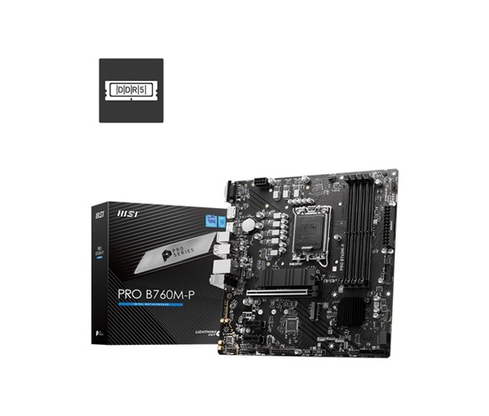 MSI MB Sc LGA1700 PRO B760M-P, Intel B760, 4xDDR5, 1xDP, 1xHDMI, 1xVGA, mATX