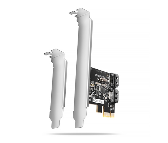 AXAGON PCES-SJ2, PCIe řadič - 2x interní SATA 6G port, JMB582, SP & LP