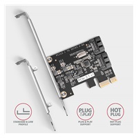AXAGON PCES-SJ2, PCIe řadič - 2x interní SATA 6G port, JMB582, SP & LP