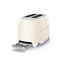 Smeg TSF01CREU toustovač / topinkovač, 2 toasty, 6 úrovní opékání, zásuvka na drobky, styl. 50. let, krémový