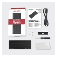 BAZAR - AXAGON EEM2-GTR, USB-C 3.2 Gen 2 - M.2 NVMe SSD kovový THIN RIB box - Po opravě (Náhradní krabice)