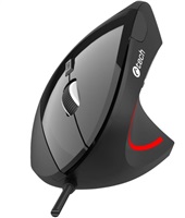 C-TECH myš VEM-09C, vertikální, 6 tlačítek, černá, USB