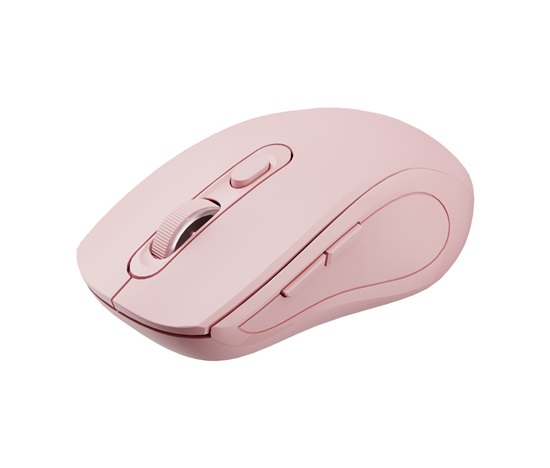 C-TECH myš Dual mode WLM-12PK, bezdrátová, 1600DPI, 6 tlačítek, růžová, USB nano receiver