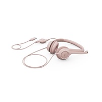 Logitech Headset H390, drátový, USB, růžová