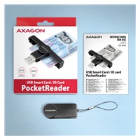 AXAGON CRE-SMPA, USB-A PocketReader čítačka kontaktných kariet ID card (eID klient)