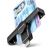AXAGON CRE-SMPC, USB-C PocketReader čítačka kontaktných kariet ID card (eID klient)