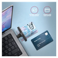 AXAGON CRE-SMPC, USB-C PocketReader čítačka kontaktných kariet ID card (eID klient)