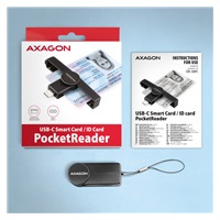 AXAGON CRE-SMPC, USB-C PocketReader čítačka kontaktných kariet ID card (eID klient)