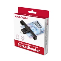 AXAGON CRE-SMPC, USB-C PocketReader čítačka kontaktných kariet ID card (eID klient)
