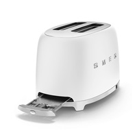 Smeg TSF01WHMEU toustovač / topinkovač, 2 toasty, 6 úrovní opékání, zásuvka na drobky, styl. 50. let, matně bílá