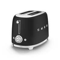 Smeg TSF01BLMEU toustovač / topinkovač, 2 toasty, 6 úrovní opékání, zásuvka na drobky, styl. 50. let, matně černá