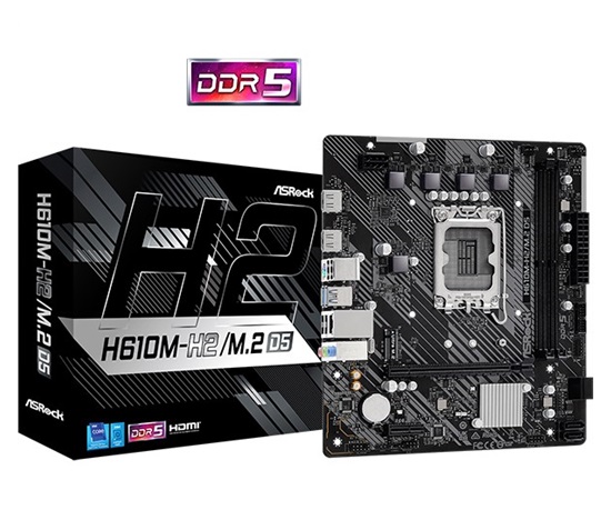 ASRock MB Sc LGA1700 H610M-H2/M.2 D5, Intel H610, 2xDDR5, 2xHDMI, mATX