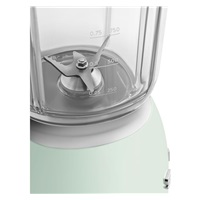 Smeg BLF03PGEU mixér, 800 W, 4 programy, funkce pulse, 18000 RPM, nerezové ostří, Ice crush, 50s Style, pastelově zelený