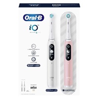 Oral-B iO Series 6 Duo White & Pink Sand set elektrických zubních kartáčků, 5 režimů, AI, časovač