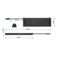 CONNECT IT Dokovací stanice USB-C 11v1, 2xHDMI, 2xUSB-C, 3xUSB, 1xRJ45, čtečka SD karet, černá